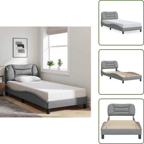 Cuscino testiera - vidaXL Giroletto senza Materasso Hvar Grigio Chiaro 90x190 cm Tessuto - Letto con testiera in tessuto