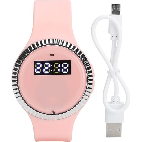 Bracelet Anti-Moustiques Ultrasonique Portable - Répulsif Électronique Extérieur Rose (1/5)