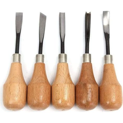 Ensemble d’outils de travail à la main Burins Cuillères Bols Bricolage pour tour à gravure sur bois (1/5)