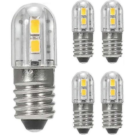 Lot de 2 ampoules LED 6V E10 à culot à vis 2835, 4 puces SMD, jaune, pour éclairage de tête (1/5)