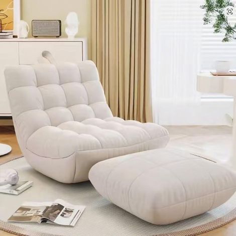 Fauteuil relax modulable inclinable en chenille – Repose-pied inclus – Confort optimal pour chambre, balcon et salon moderne