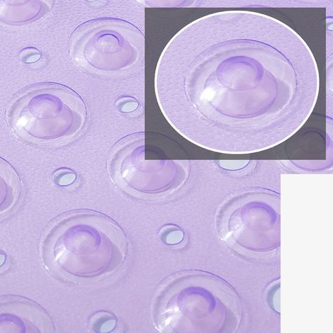 Tapis de douche antidérapant 40x100cm PVC, bande longue avec ventouses pour salle de bain, violet (1/4)