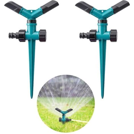 Arroseur de pelouse avec pic, pic d'arrosage rotatif, idéal pour les pelouses, les parterres de fleurs et les jardins, solidement fixé au sol, utilisation mobile L (1/5)