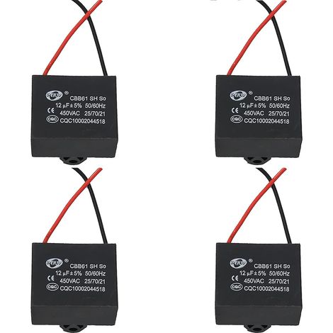 Condensateur CBB61 12uF 450V AC 50/60Hz pour générateur et petit moteur, composant électrique de démarrage, remplacement fiable, boîtier résistant (1/5)