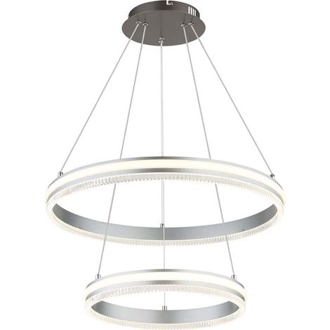 LED Pendelleuchte Hängelampe Metall schwarz chrom dimmbar Fernbedienung H 120 cm (1/5)