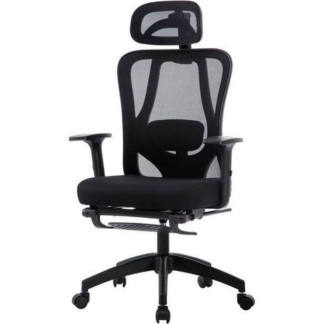 Poltrona ergonomica - Sevencomfort - Sedia regolabile - Supporto lombare - Carico 200KG - Grigio (1/5)