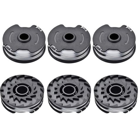 6pcs - Bobine Fil Coupe Bordure - Pièce Détachée Débroussailleuse - Compatible Parkside PRTA 20-Li PRT 300 550 - Fil Nylon 1,6mm Pour Jardinage - Noir - 1,6mm (1/5)