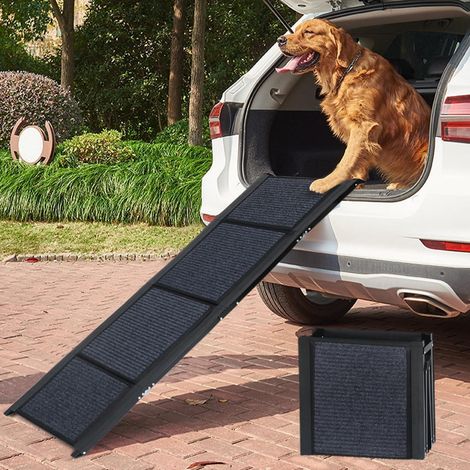 Hunderampe Auto klappbar 180cm mit High Traction Teppich, rutschfest, bis 70kg (1/5)