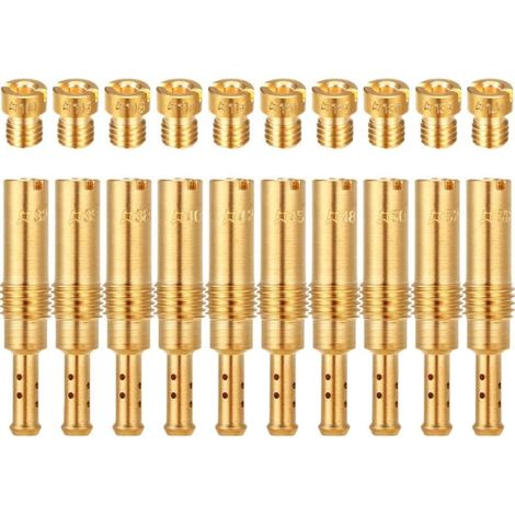Set of 20 carburetor jets (10 main carburetor jets and 10 slow pilot jets), carburetor accessories for Keihin OKO CVK KOSO PE PWM (1/3)