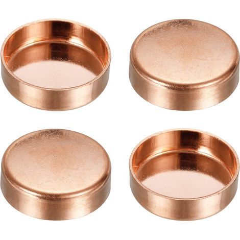 Cuivre Extrémité Bouchon Tuyau Raccord Sweat Bouchon Connexion 35mm ID pour Eau Tuyau Plomberie, HVAC, Réfrigération Système, Paquet de 4 (1/5)