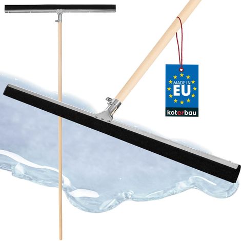 KOTARBAU® Raclette Sol - Acier - 75 cm - avec Manche en Bois 150 cm - Balai Raclette Sol Caoutchouc - Balai Mousse - Intérieur Extérieur -idéal pour Garage - Douche - Salle De Bain - Terrasse (1/5)