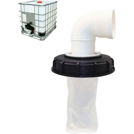Filtre À Couvercle IBC Accessoires De Réservoir IBC Couvercle De Filtre en Nylon 165mm avec Couvercle Supérieur De Baril d'argile De Filtre Net pour Réservoir d'eau De Pluie IBC/90 degrés (1/4)
