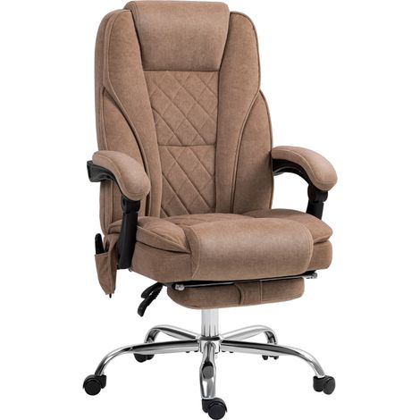 Ergonomischer Bürostuhl mit Massagefunktion, Fußstütze, drehbar, rollbar, Braun (1/5)