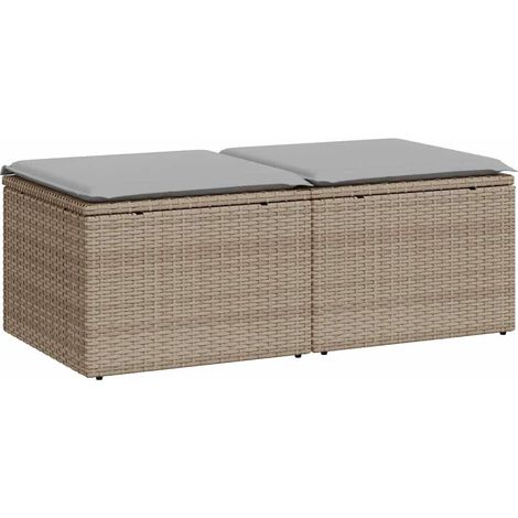 Maison Exclusive - Set sofás jardín y cojines 2 pzas ratán sintét (1/5)