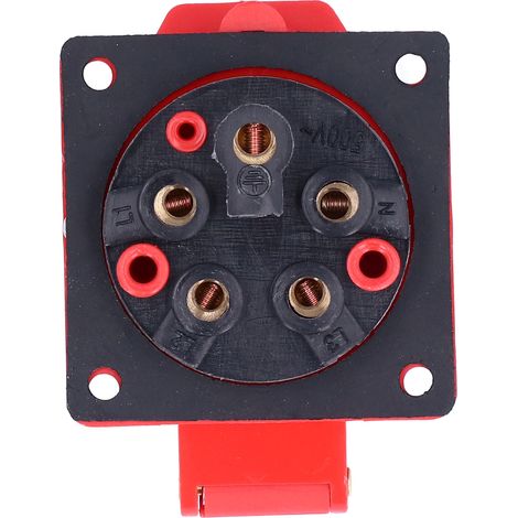 Prise industrielle encastrable étanche 5 broches triphasée 32A 220-380V/240-415V installation murale (1/5)