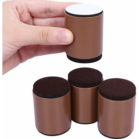 5CM Furniture Risers, 4cm Diameter Bed Risers, Can Raise 5cm for Sofa, Bed and Cabinet, Round Brown (1/5)