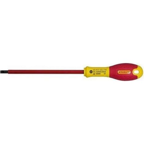 1-65-410 - Tournevis Électricien Gamme FATMAX Isolé 1000 V 2.5X50Mm - Fabriqués En France - Lame En Acier - Revêtement Polyamide Anticorrosion - Poignée Soft Grip - Liaison Quasi Incassable (1/3)