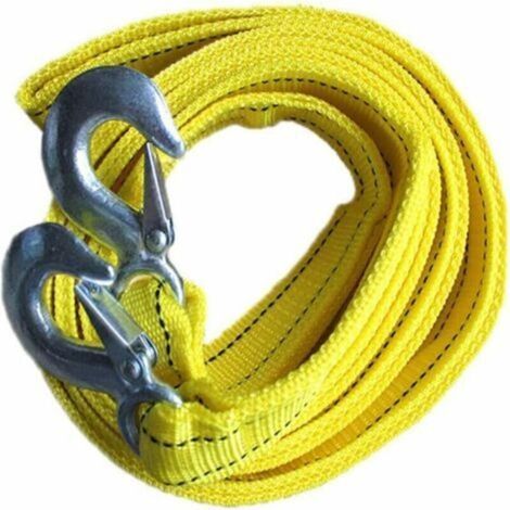 Câble de remorquage,Fournitures d'urgence pour Voiture,Corde de Traction Jaune,5 tonnes,Sangle de remorquage de 4 mètres,Corde de remorquage épaissie et élargie