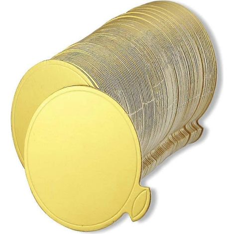 Mini socle rond doré en carton pour gâteau, assiette à gâteau mousse, lot de 100 assiettes rondes en carton pour gâteau (1/5)