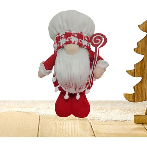 Gnomes De Noël en Peluche 24.9 Cm Ornement Nain sans Visage Gnomes Rembourrés Tiennent Sucre D'Orge Pour Décoration De Noël Maison Intérieure Pour Étagère Cheminée Rebord De Fenêtre (1/5)