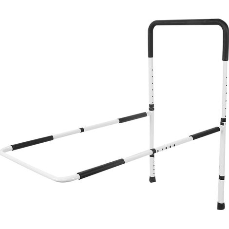 Barrière de Lit, Poignée de sécurité Réglable en Hauteur et en Largeur avec Coussinets en Mousse Antidérapants et Cadre en Acier Robuste pour Lit Double Queen Size (1/5)