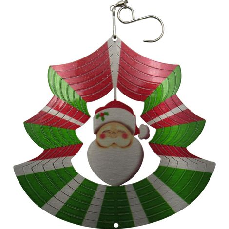 Santa Christmas Garden Wind Spinner (Metallic Multicoloured Windmill) (1/5)