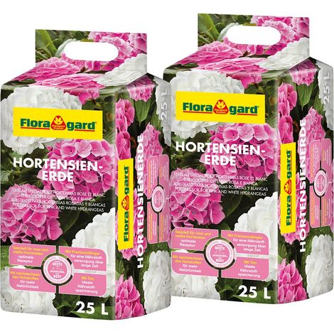 Terreau pour Hortensias Roses-Blancs, pour la Plantation et Le Rempotage, Optimal pour Massifs et Pots - 2x25 L (1/4)