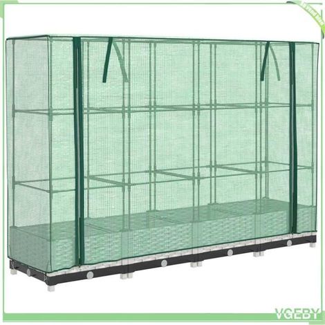 Jardinière surélevée - FAFEICY - 4015840 - 160x40x123 cm - aspect rotin - housse imperméable (1/5)