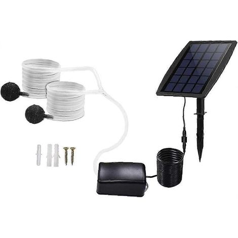 Kit de pompe à air solaire, 2,5 W, pompe à air immergée pour eau souterraine, oxygénateur avec tuyaux d'oxygène et diffuseur d'air solaire pour bassin de jardin et aquarium. (1/5)
