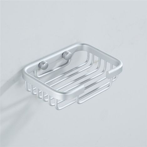 Seifenschale aus Aluminium – Wandmontage für Bad, Dusche und Küche mit Schnellablauffunktion – 1-teiliges Set + Zubehör (1/4)