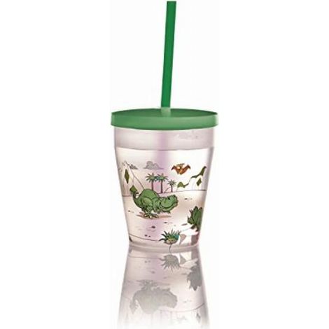 Snips Bicchiere con Cannuccia con Decoro Dinosauro 385ml (1/4)