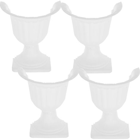 jardinières murales de style romain vintage en plastique blanc, forme demi urne (1/5)