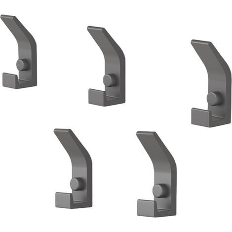 Paquet de 5 cintres muraux en aluminium, porte-manteau-Gris (1/5)
