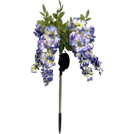 Guirlandes lumineuses solaires violettes en forme de glycine, fleurs artificielles à planter dans le jardin, décoration extérieure (1/5)