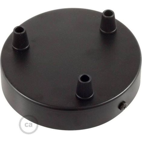 Creative-cables italia kit de roseta metÁlica diÁmetro 12 cm 3 agujeros negro krm573fvn