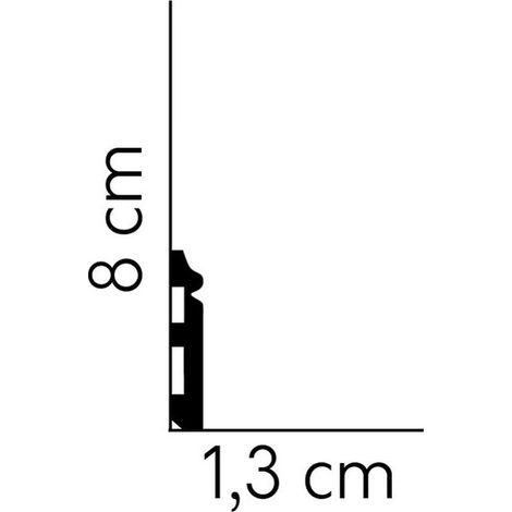 PROVISTON Sockelleiste 13 x 80 x 2000 mm Polystyrol Fußleiste Weiß (1/5)