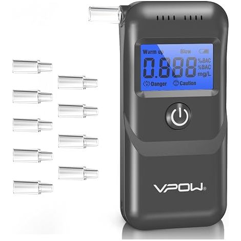 Electronic Breathalyser Digital Display Electronic Breathalyzer for Home - Grey (1/5)