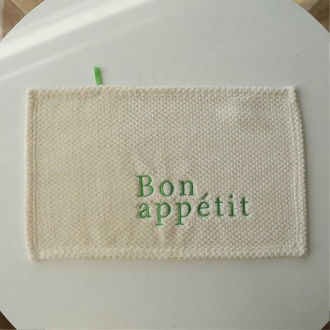 Gant de toilette doux et absorbant, serviette pour les mains, broderie alphabet rectangulaire, lettre B verte (1/5)