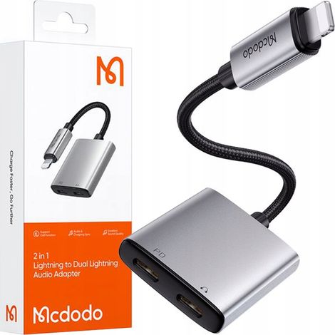 Adattatore cavo Lightning Mcdodo 2X per iPhone X 11 12 13 14 PRO (1/5)