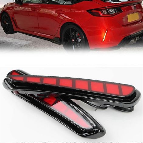 Luz de freno reflectora para parachoques trasero de automóvil para Honda Civic Type R 2023 2024, luz intermitente, luz trasera DRL, edición 0711 (1/4)