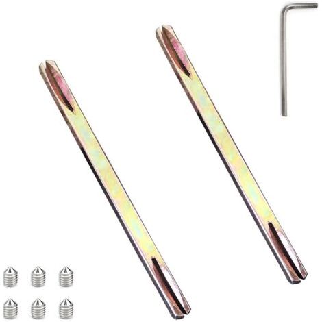 QORVA-2 Pièces Tige Fendue pour Poignées, 8 x 130 mm Tige Carrée Fendue, avec Vis et Poignées, Bande Fendue à Tige Carrée