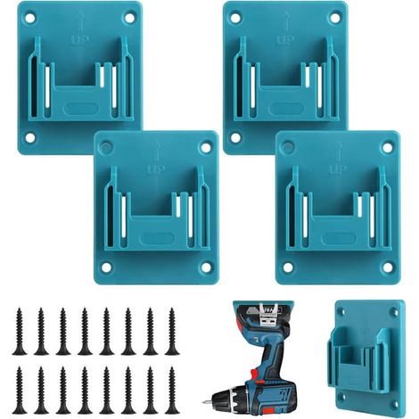 Ecleanfy - Support mural pour outils (lot de 5) compatible avec les outils électriques Makita 18V, support pour perceuse avec 20 vis. (1/5)