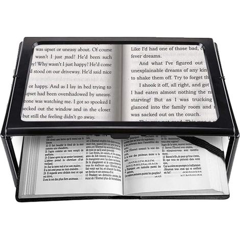 A4 Pleine Page Loupe de Lecture Loupe Sur Pied Rectangulaire Mains Libres avec 12 LED Lampe Lentille de Grossissement 2.5X pour Lire pour les Personnes âgées Les Aînés et Les Malvoyants