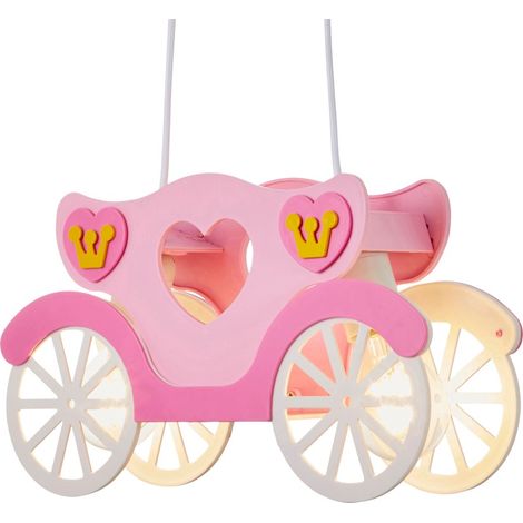 Litecraft Glow Princess Carriage Ceiling Pendant Children's Lighting - Pink (1/5)