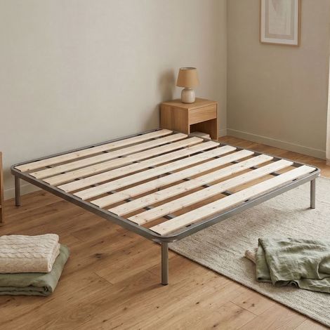 Talamo Italia Somier doble Marialaura, Base ortopédica con lamas cepilladas, 100% Made in Italy, 160x190h31 cm, con embalaje reforzado (1/3)