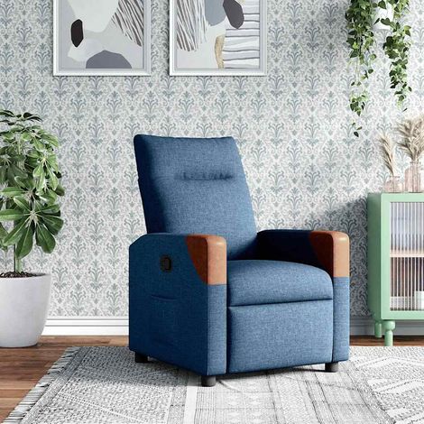 Sillón reclinable de tela azul vidaXL (1/5)
