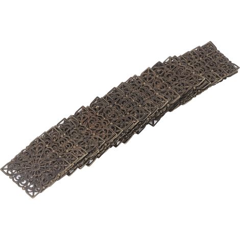 50 accessoires décoratifs floraux carrés en métal à faire soi-même - Accessoires en fer gravés et ajourés couleur bronze antique (1/5)