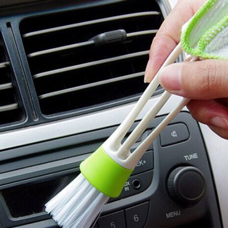 Brosse de nettoyage multi-usage à double tête pour stores de voiture et climatisation (1/4)