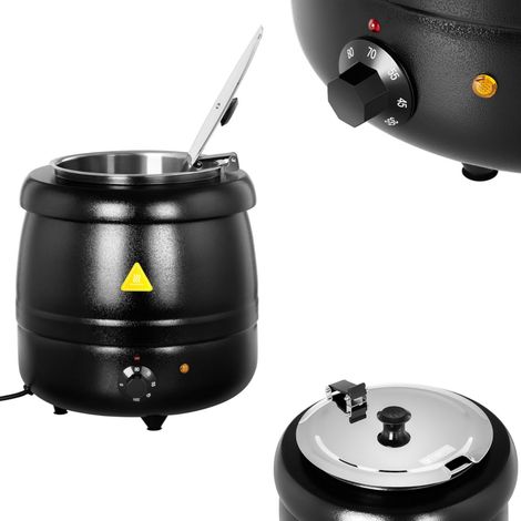 Olla eléctrica para sopa de 10 l, color negro.