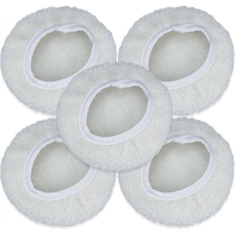 Bonnet De Polissage - 125 mm À 150 mm - Pour Polisseuse Automobile - Coton Et Cire - Lot De 5 (1/5)